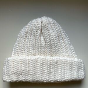Nigerian Handmade Cozy White Knit Beanie